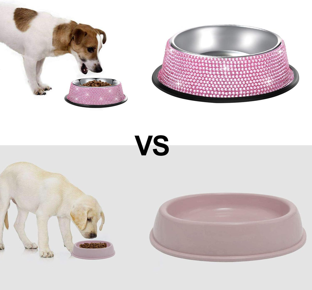 Bling Dog Bowls Pink